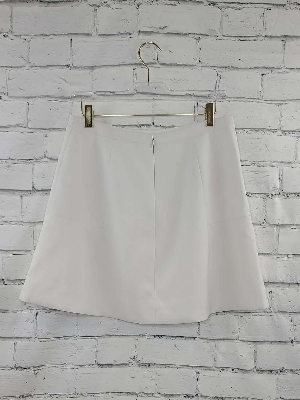 J Crew Double Crepe Fit & Flare Flippy Hi Waist A-Line Circle Mini Skirt Ivory